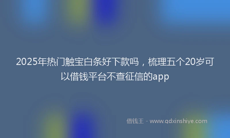 2025年热门触宝白条好下款吗,梳理五个20岁可以借钱平台不查征信的app