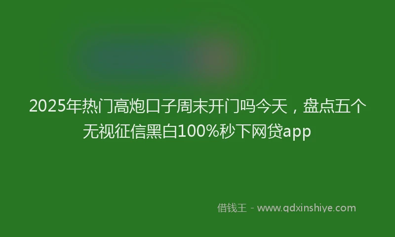 2025年热门高炮口子周末开门吗今天，盘点五个无视征信黑白100%秒下网贷app