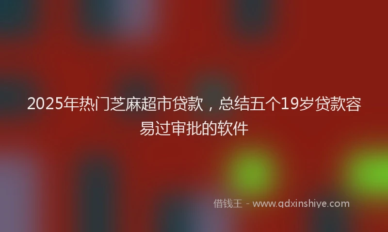 2025年热门芝麻超市贷款,总结五个19岁贷款容易过审批的软件