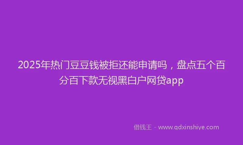 2025年热门豆豆钱被拒还能申请吗,盘点五个百分百下款无视黑白户网贷app
