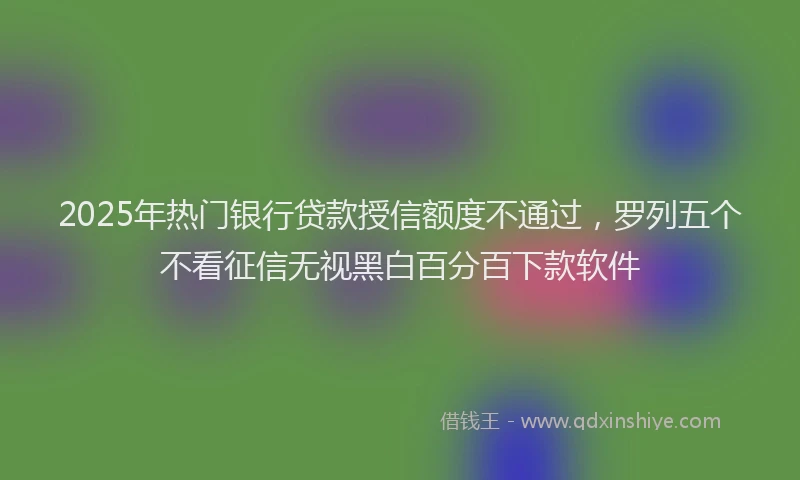 2025年热门银行贷款授信额度不通过,罗列五个不看征信无视黑白百分百下款软件