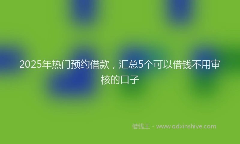2025年热门预约借款，汇总5个可以借钱不用审核的口子