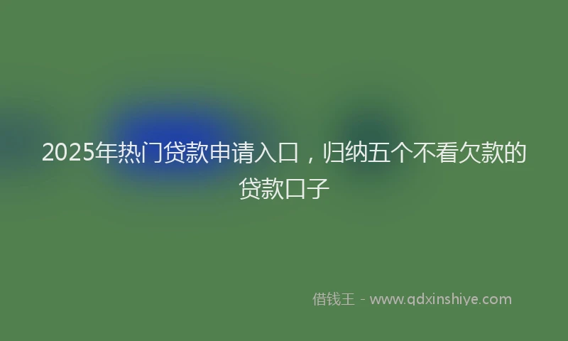 2025年热门贷款申请入口,归纳五个不看欠款的贷款口子