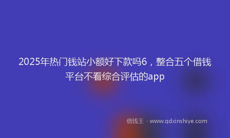 2025年热门钱站小额好下款吗6，整合五个借钱平台不看综合评估的app