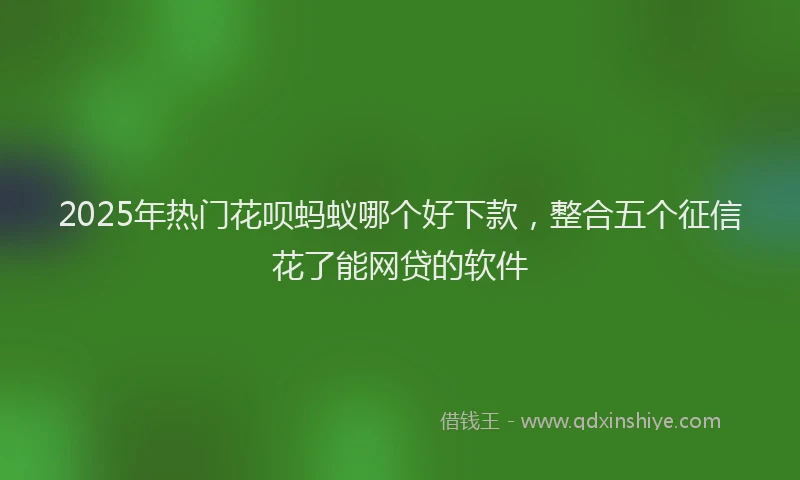 2025年热门花呗蚂蚁哪个好下款，整合五个征信花了能网贷的软件