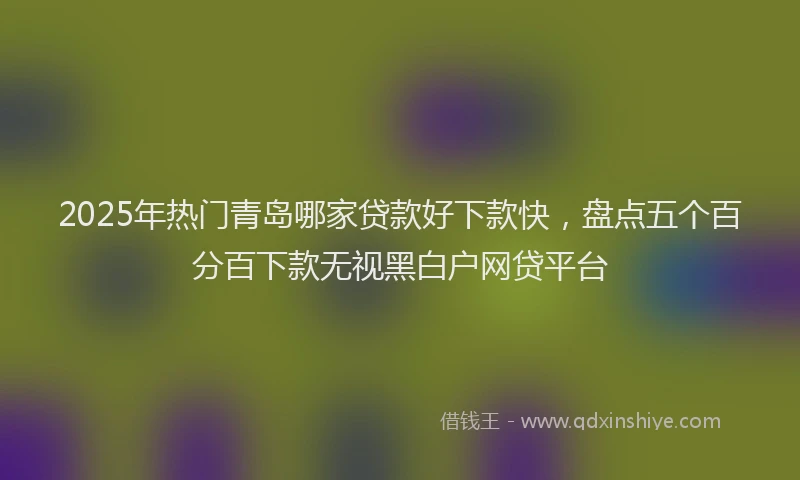 2025年热门青岛哪家贷款好下款快,盘点五个百分百下款无视黑白户网贷平台
