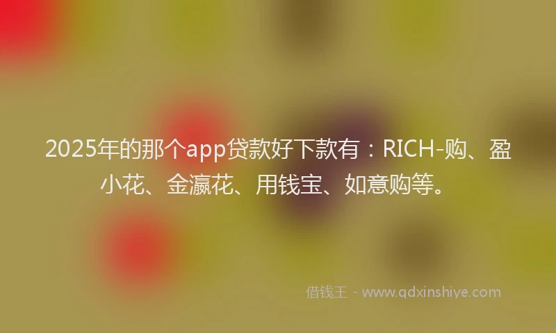 2025年的那个app贷款好下款有：RICH-购、盈小花、金瀛花、用钱宝、如意购等。