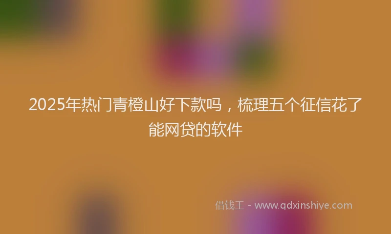 2025年热门青橙山好下款吗，梳理五个征信花了能网贷的软件