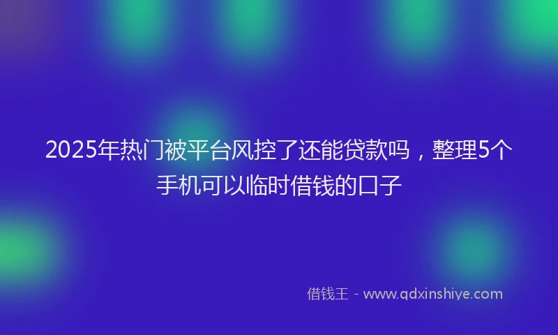 2025年热门被平台风控了还能贷款吗，整理5个手机可以临时借钱的口子