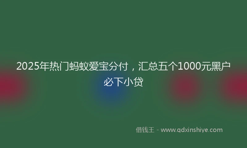 2025年热门蚂蚁爱宝分付，汇总五个1000元黑户必下小贷