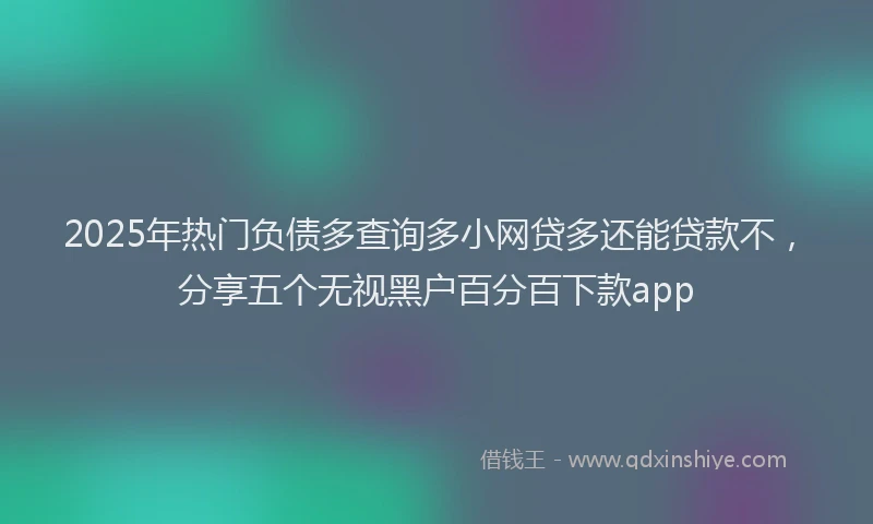 2025年热门负债多查询多小网贷多还能贷款不，分享五个无视黑户百分百下款app