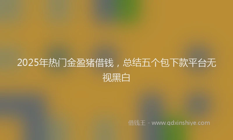 2025年热门金盈猪借钱,总结五个包下款平台无视黑白