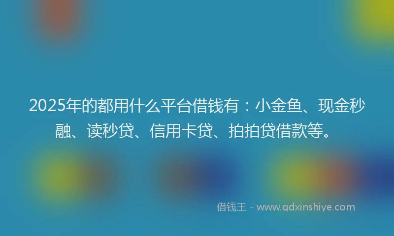 2025年的都用什么平台借钱有：小金鱼、现金秒融、读秒贷、信用卡贷、拍拍贷借款等。
