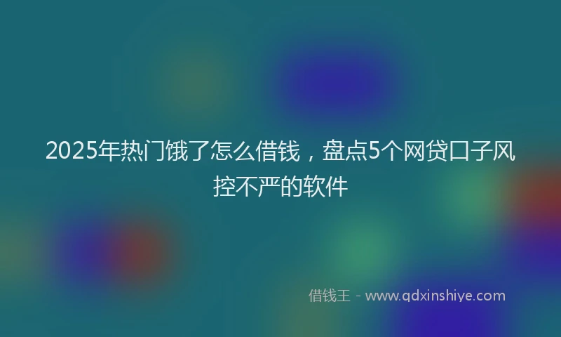 2025年热门饿了怎么借钱,盘点5个网贷口子风控不严的软件