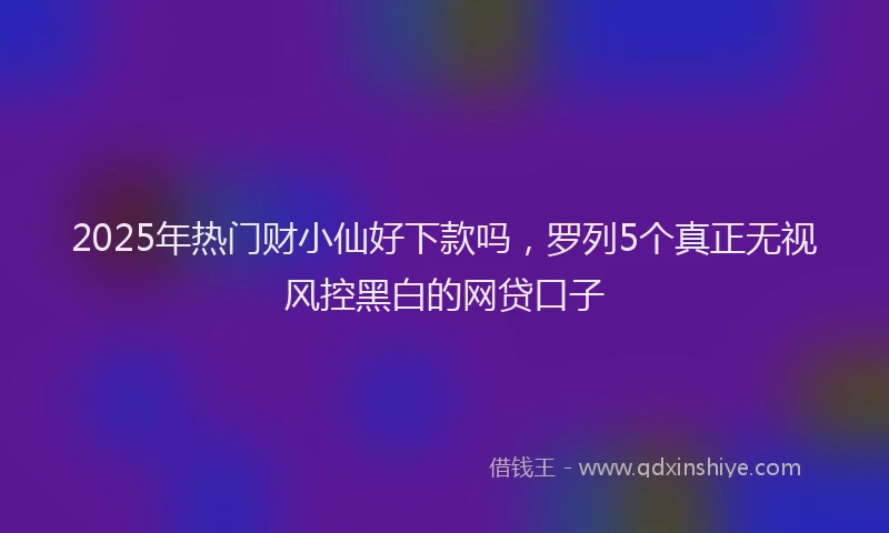 2025年热门财小仙好下款吗，罗列5个真正无视风控黑白的网贷口子