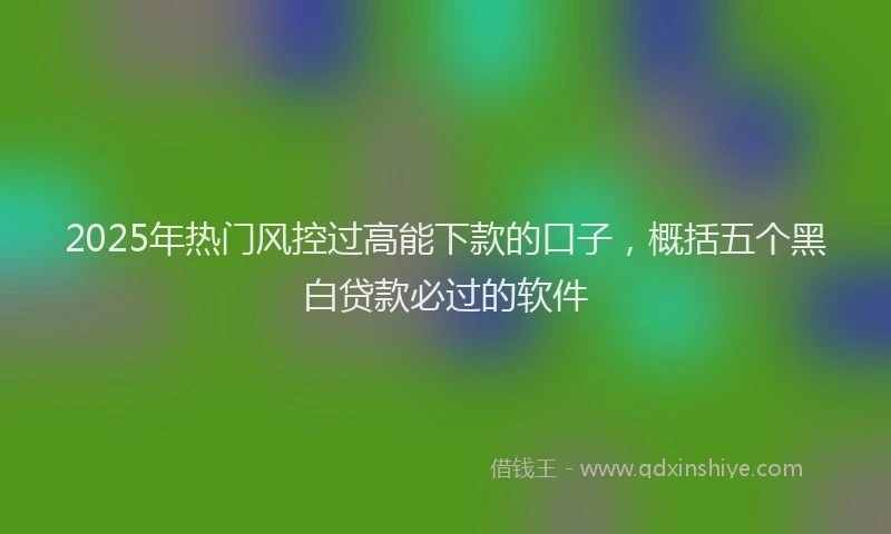 2025年热门风控过高能下款的口子，概括五个黑白贷款必过的软件
