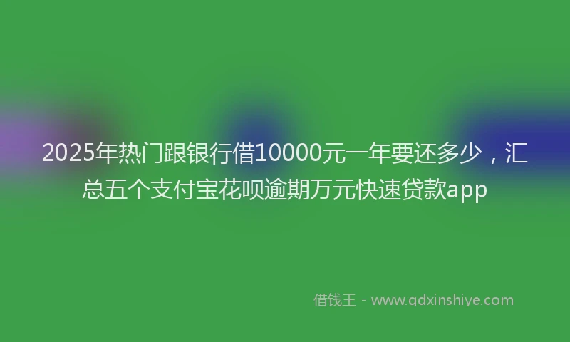 2025年热门跟银行借10000元一年要还多少，汇总五个支付宝花呗逾期万元快速贷款app