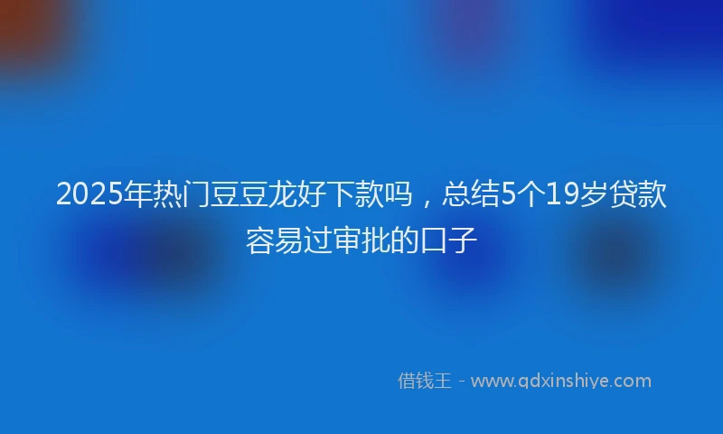 2025年热门豆豆龙好下款吗,总结5个19岁贷款容易过审批的口子