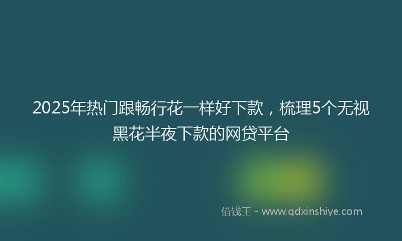 2025年热门跟畅行花一样好下款，梳理5个无视黑花半夜下款的网贷平台