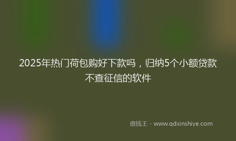 2025年热门荷包购好下款吗，归纳5个小额贷款不查征信的软件