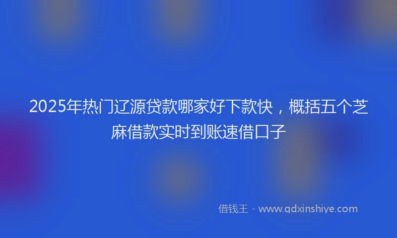 2025年热门辽源贷款哪家好下款快,概括五个芝麻借款实时到账速借口子