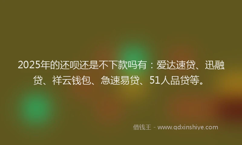 2025年的还呗还是不下款吗有：爱达速贷、迅融贷、祥云钱包、急速易贷、51人品贷等。