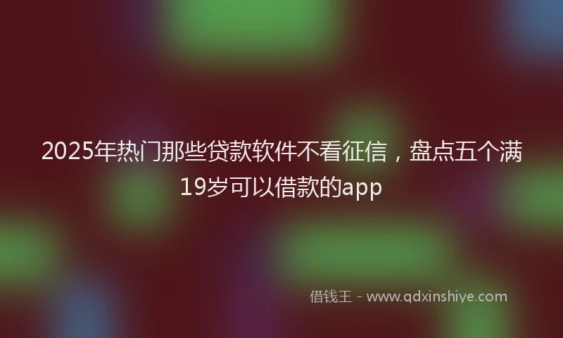 2025年热门那些贷款软件不看征信，盘点五个满19岁可以借款的app