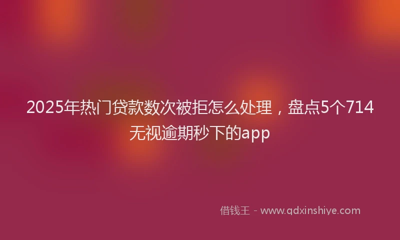 2025年热门贷款数次被拒怎么处理,盘点5个714无视逾期秒下的app