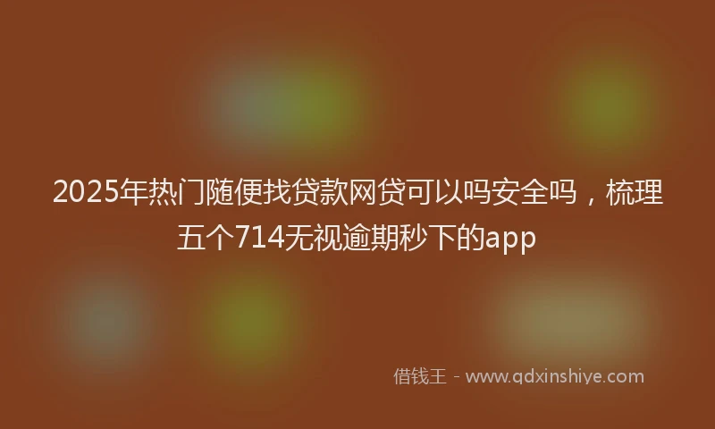 2025年热门随便找贷款网贷可以吗安全吗，梳理五个714无视逾期秒下的app