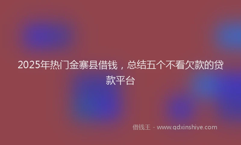 2025年热门金寨县借钱，总结五个不看欠款的贷款平台