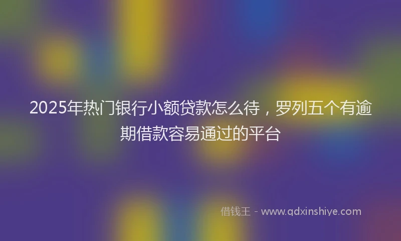 2025年热门银行小额贷款怎么待，罗列五个有逾期借款容易通过的平台