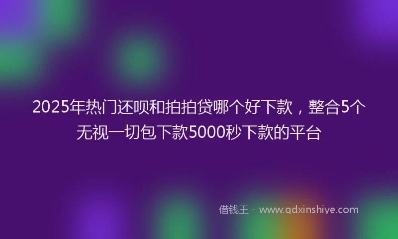 2025年热门还呗和拍拍贷哪个好下款，整合5个无视一切包下款5000秒下款的平台