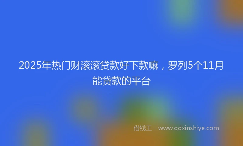 2025年热门财滚滚贷款好下款嘛，罗列5个11月能贷款的平台