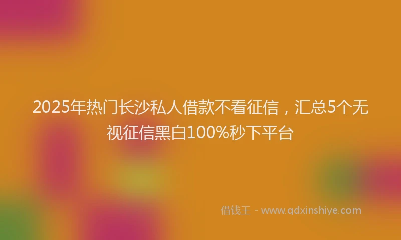 2025年热门长沙私人借款不看征信，汇总5个无视征信黑白100%秒下平台