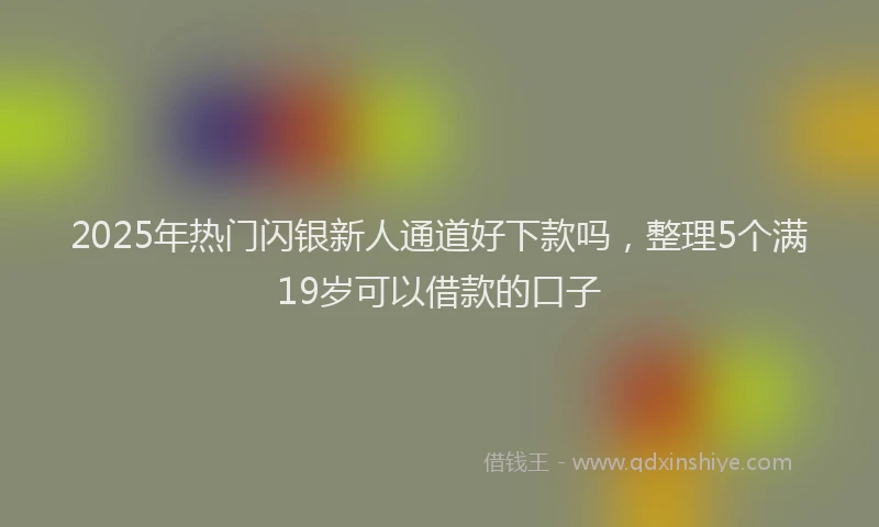 2025年热门闪银新人通道好下款吗,整理5个满19岁可以借款的口子