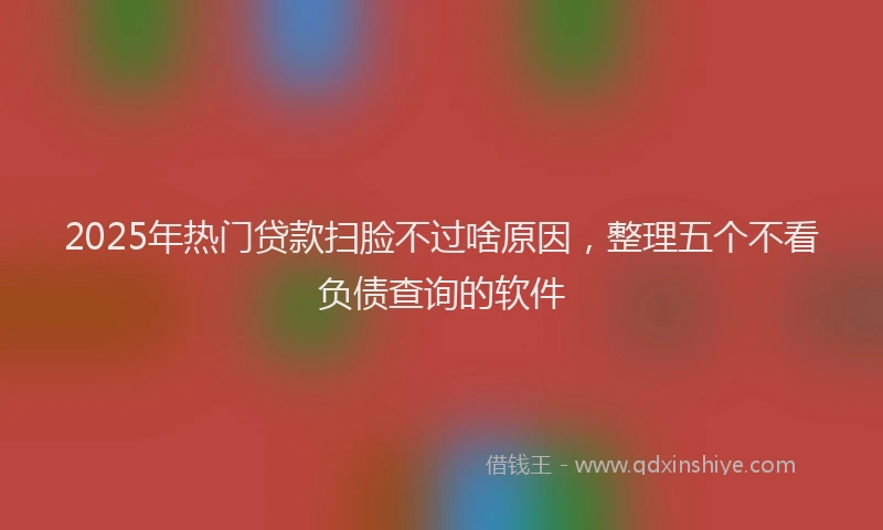 2025年热门贷款扫脸不过啥原因,整理五个不看负债查询的软件