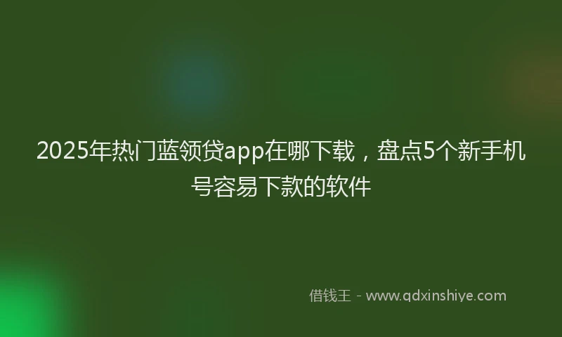 2025年热门蓝领贷app在哪下载，盘点5个新手机号容易下款的软件