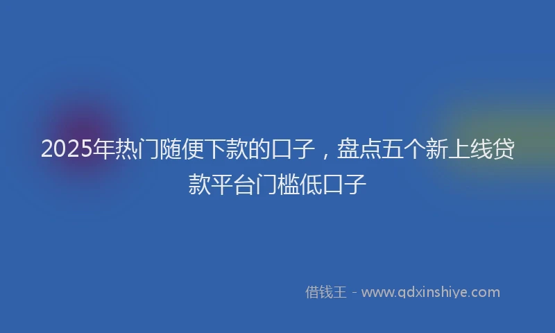 2025年热门随便下款的口子，盘点五个新上线贷款平台门槛低口子