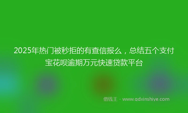 2025年热门被秒拒的有查信报么，总结五个支付宝花呗逾期万元快速贷款平台