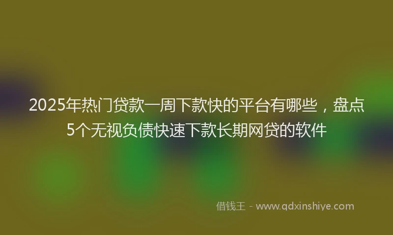 2025年热门贷款一周下款快的平台有哪些,盘点5个无视负债快速下款长期网贷的软件