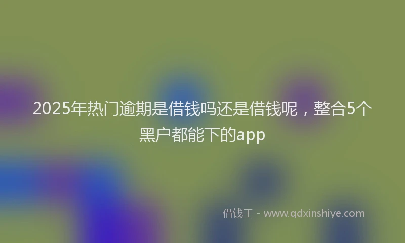 2025年热门逾期是借钱吗还是借钱呢，整合5个黑户都能下的app