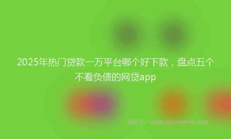 2025年热门贷款一万平台哪个好下款，盘点五个不看负债的网贷app