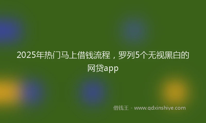 2025年热门马上借钱流程，罗列5个无视黑白的网贷app