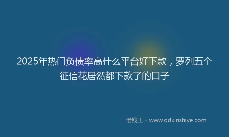 2025年热门负债率高什么平台好下款，罗列五个征信花居然都下款了的口子