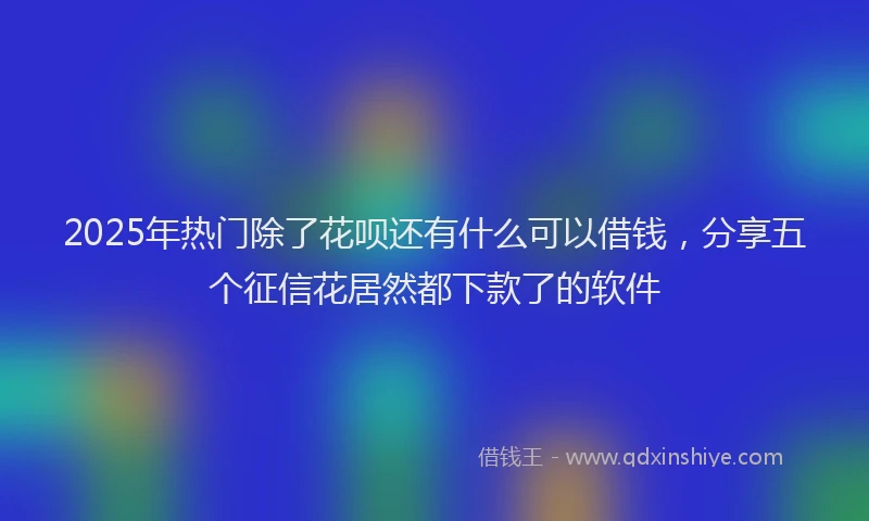 2025年热门除了花呗还有什么可以借钱，分享五个征信花居然都下款了的软件
