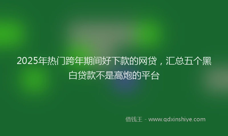 2025年热门跨年期间好下款的网贷，汇总五个黑白贷款不是高炮的平台
