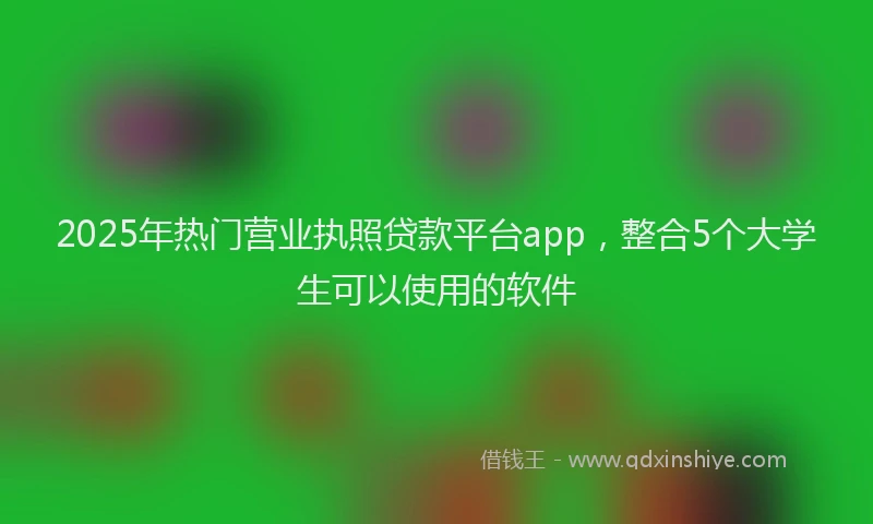 2025年热门营业执照贷款平台app，整合5个大学生可以使用的软件
