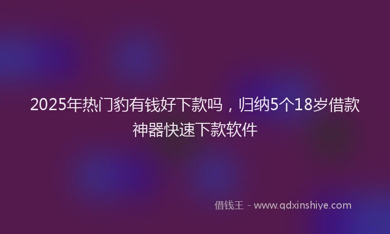 2025年热门豹有钱好下款吗，归纳5个18岁借款神器快速下款软件