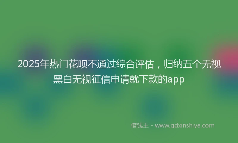 2025年热门花呗不通过综合评估，归纳五个无视黑白无视征信申请就下款的app