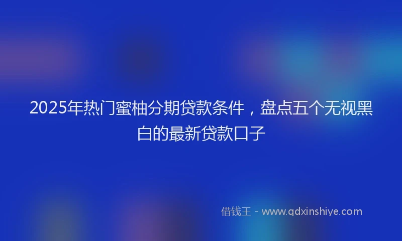 2025年热门蜜柚分期贷款条件，盘点五个无视黑白的最新贷款口子